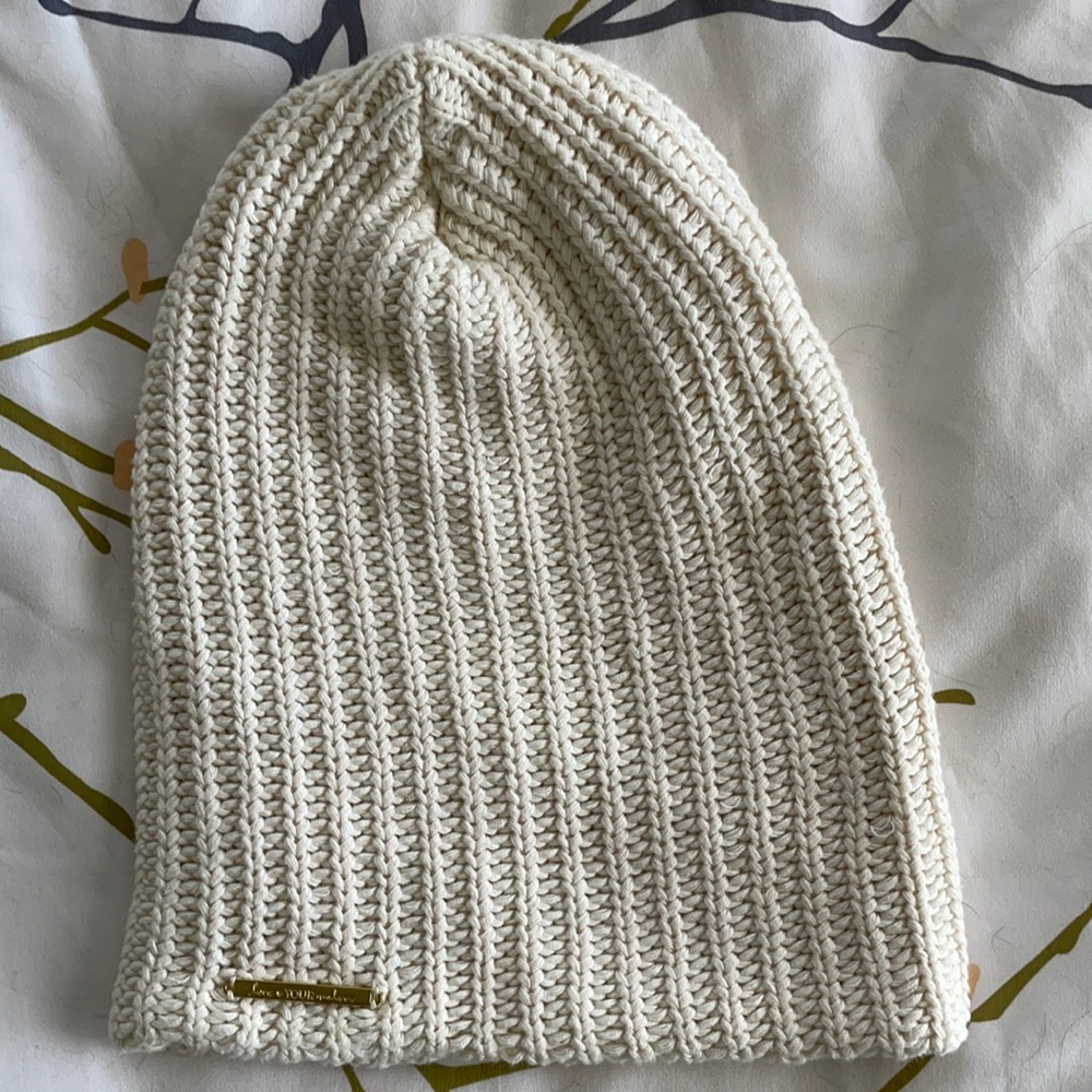 Love Your Melon cream knit beanie